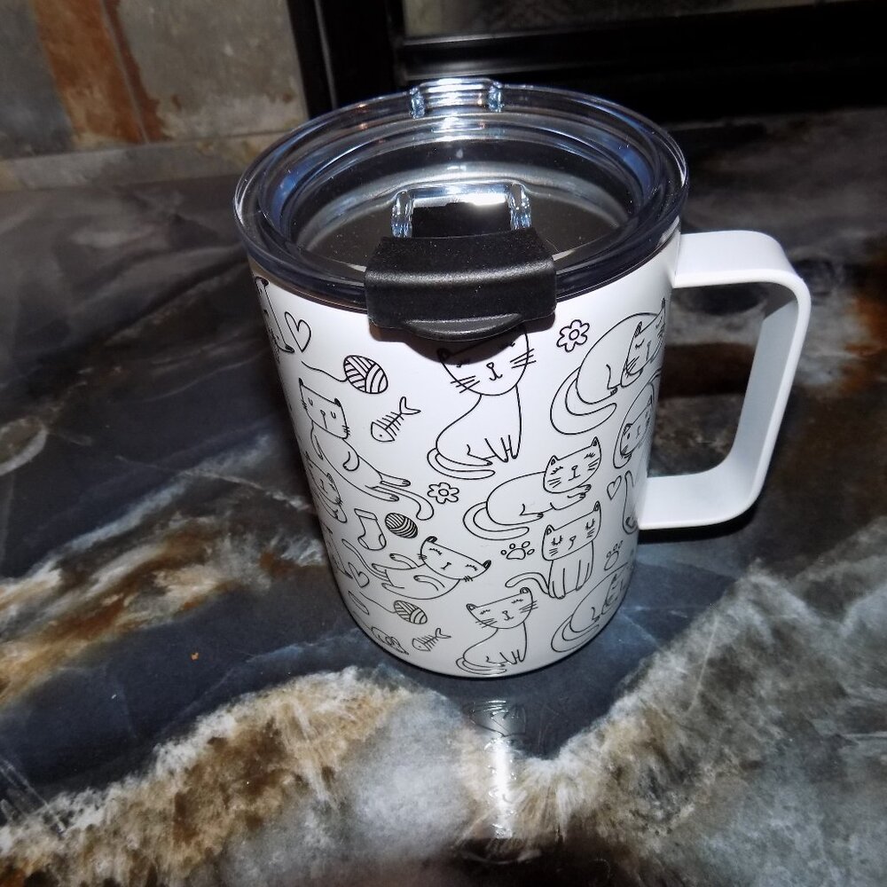 Modern Expressions Cat Travel Mug 14 fl oz. NEW